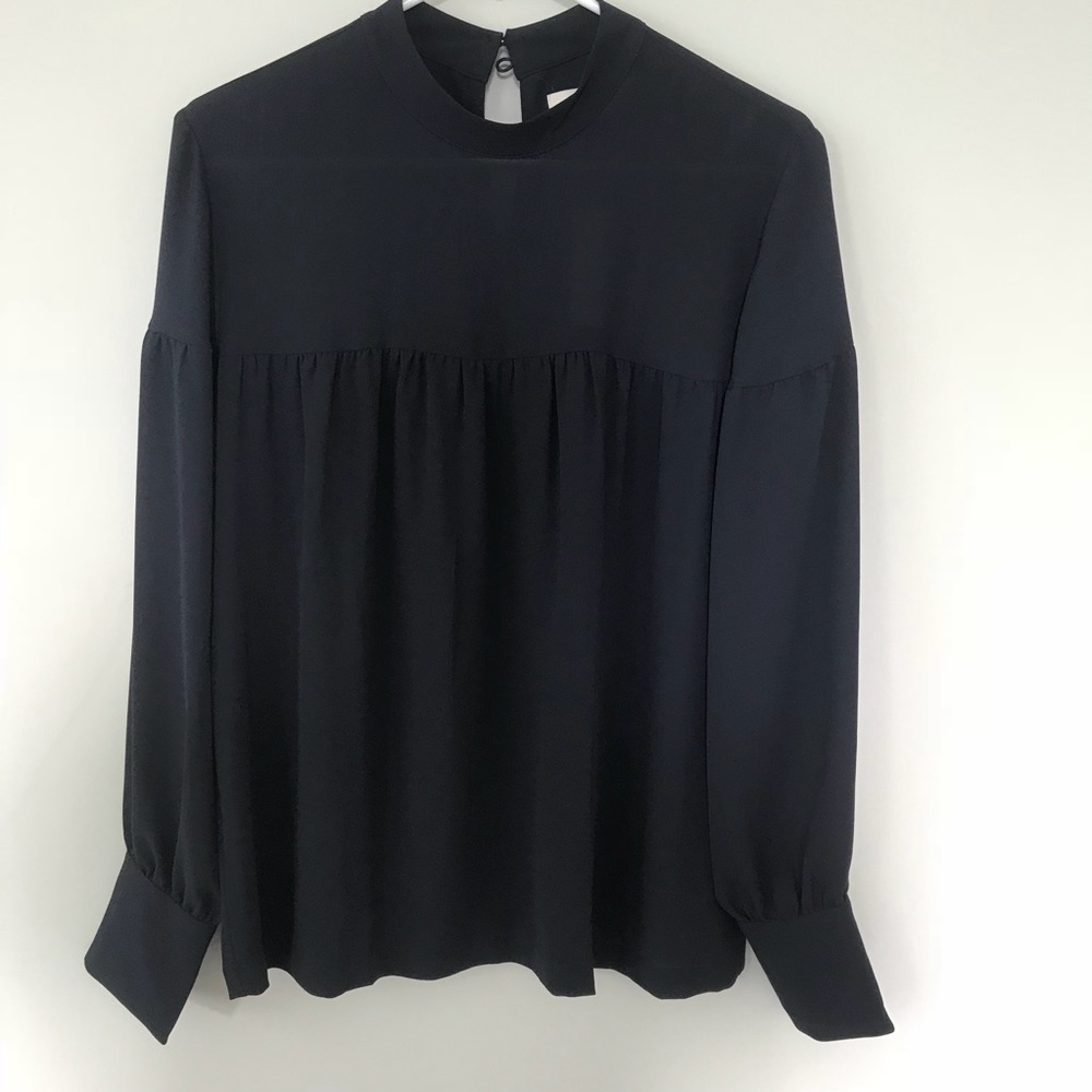 Ann Taylor LOFT navy blouse M NEW